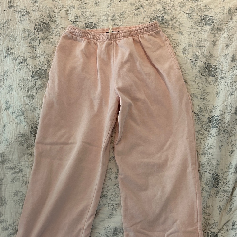Brandy Melville Pink Open Leg Sweatpants